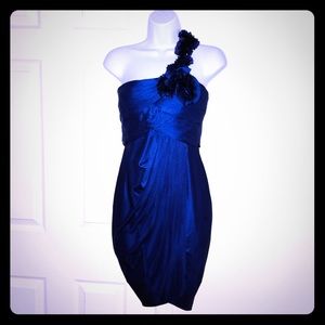 BCBGMAXAZRIA Midnight Blue One-Shoulder (Cocktail)